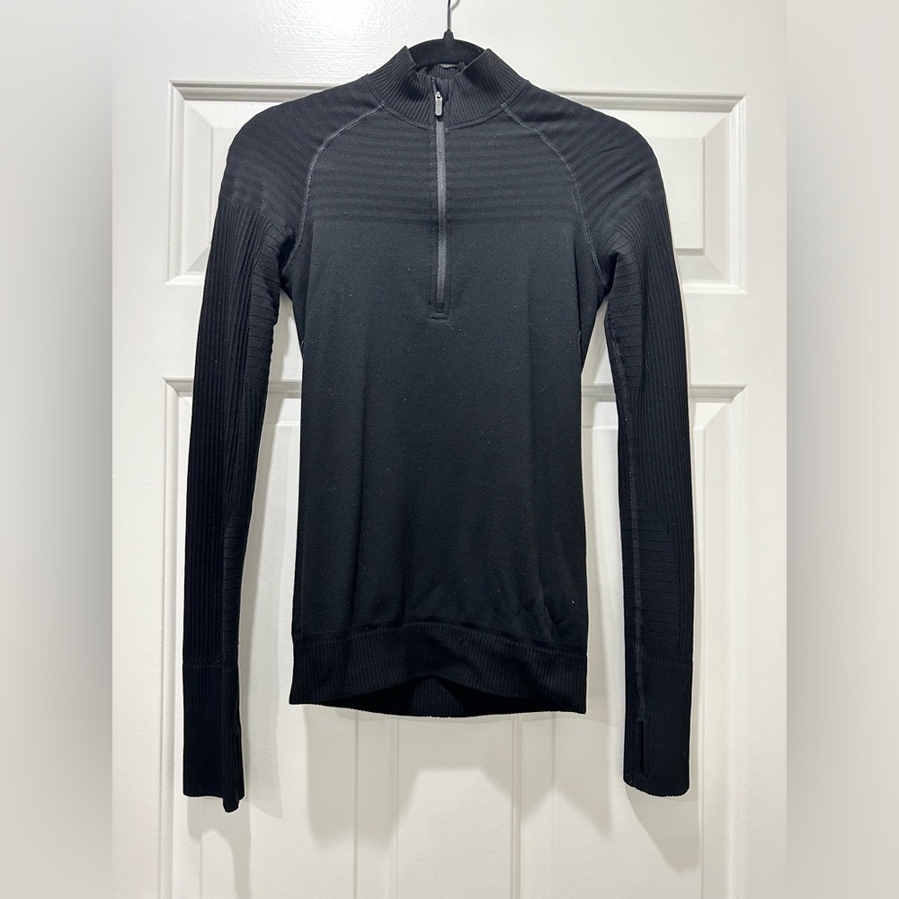 Lululemon Athletica Black Ribbed Knit Fabric